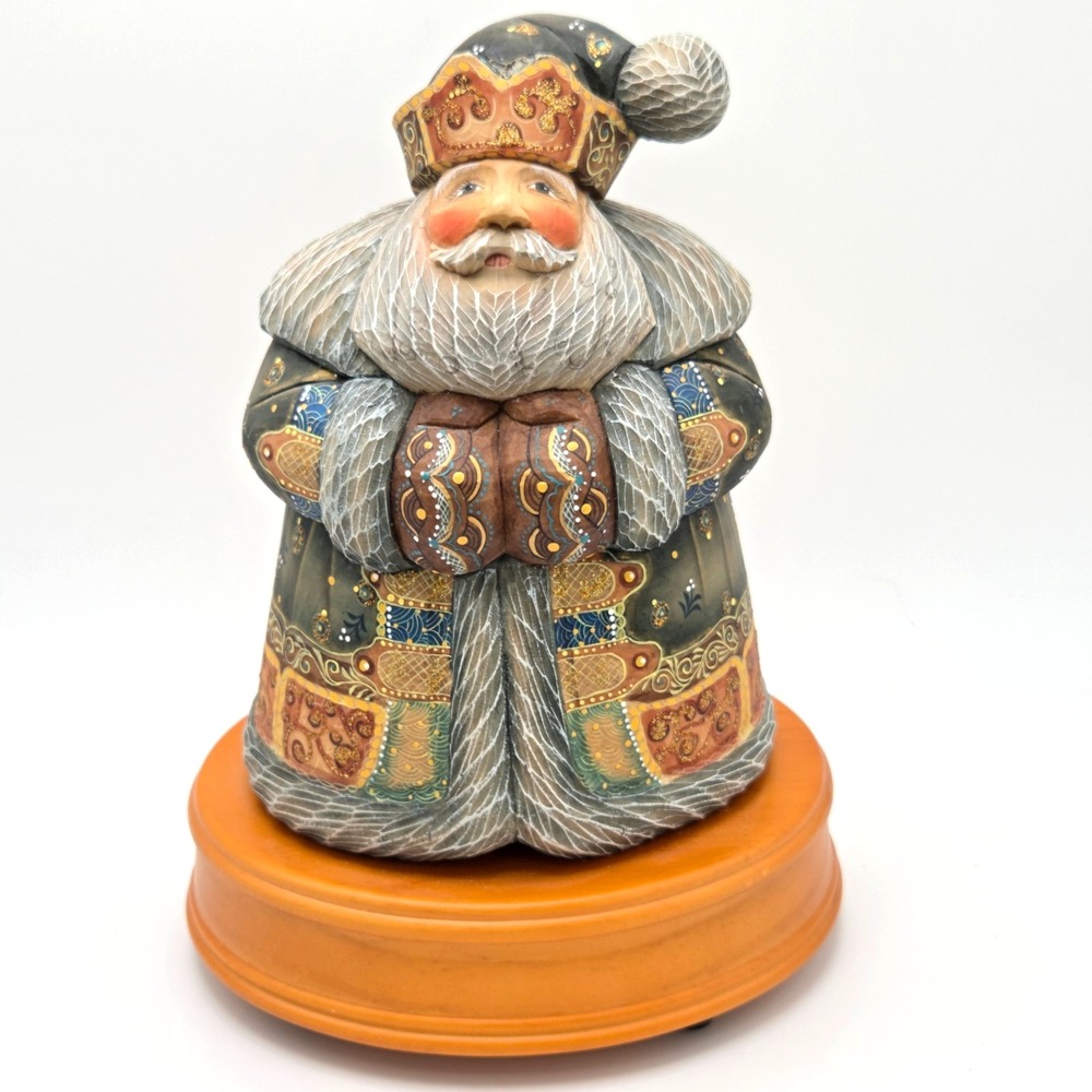 G. DeBrekht Frosted Santa 2002‎ Regal Music Series Musical Rotating Ceramic Rare